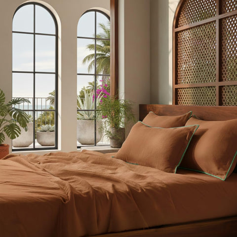 Luxury Pure Linen Bedding Set – Beige Dunes | King Size | Hospitality Collection