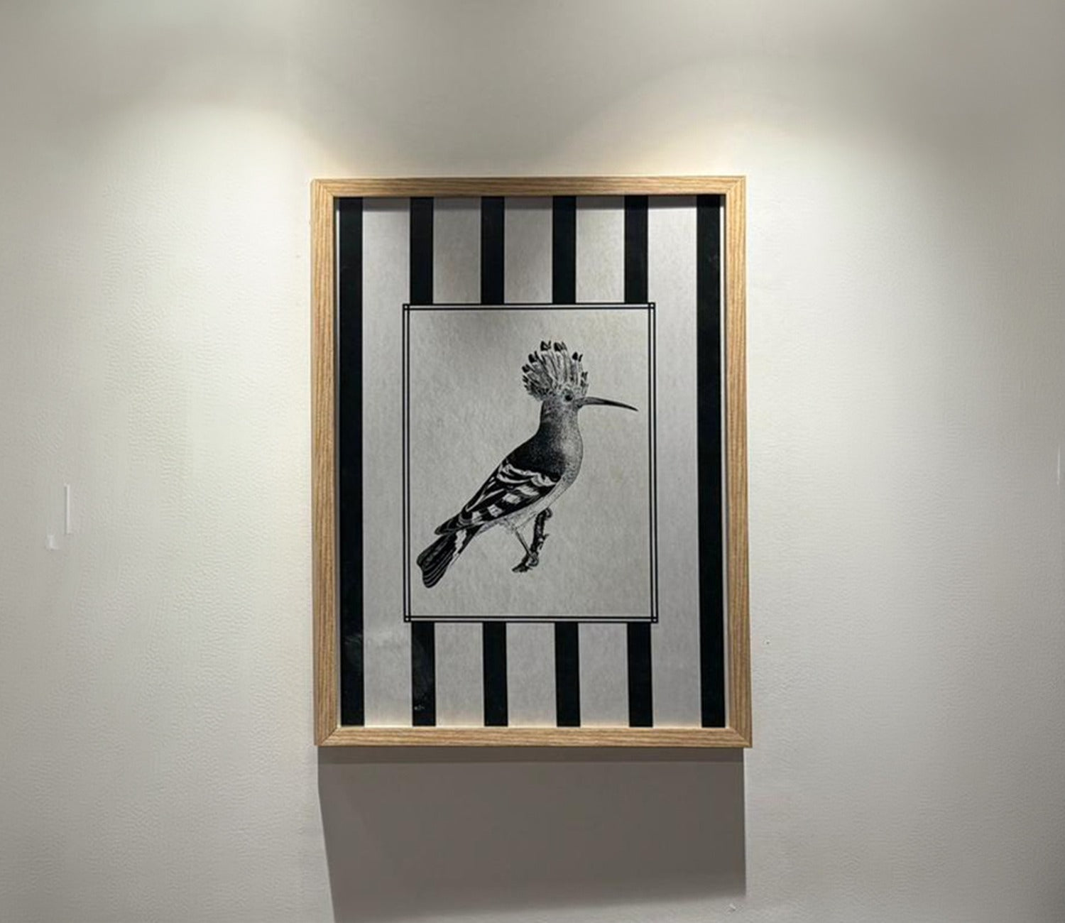 Vintage Hand-Drawn Hoopoe Bird Sketch Wall Art Frame (Multi Color)