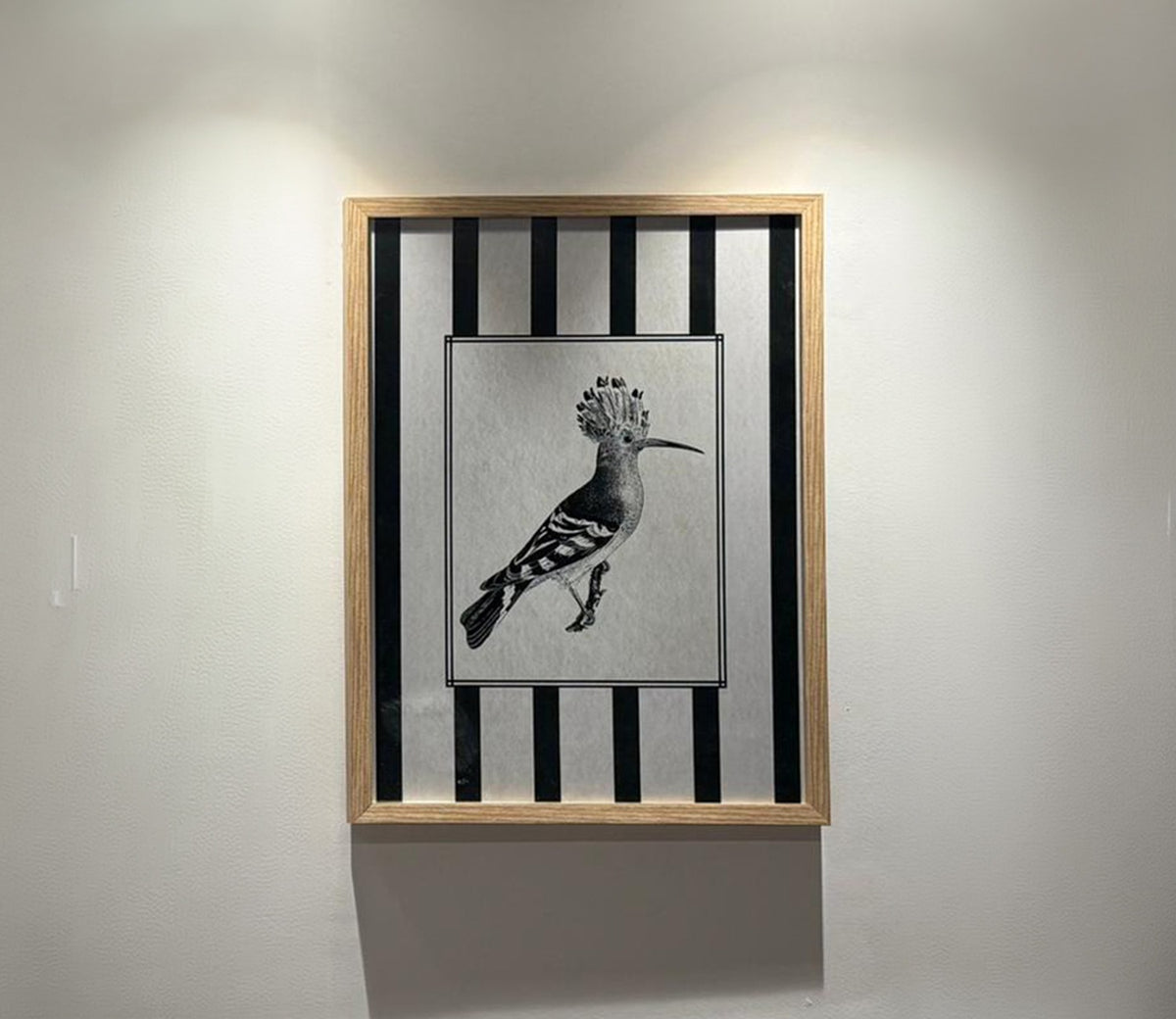 Vintage Hand-Drawn Hoopoe Bird Sketch Wall Art Frame (Multi Color)