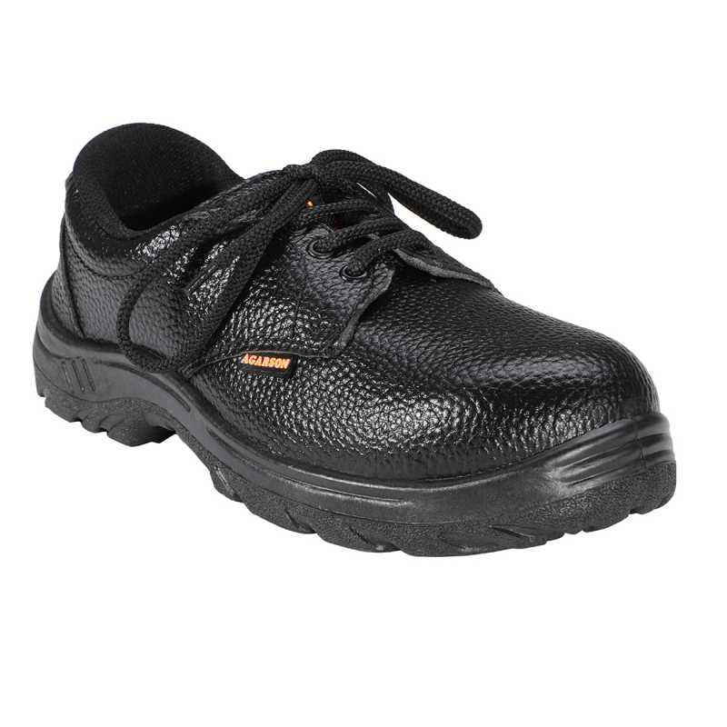 Trueliving_New Arrivals-Safety Products-Agarson Power Steel Toe Black Work Safety Shoes, Size: 8