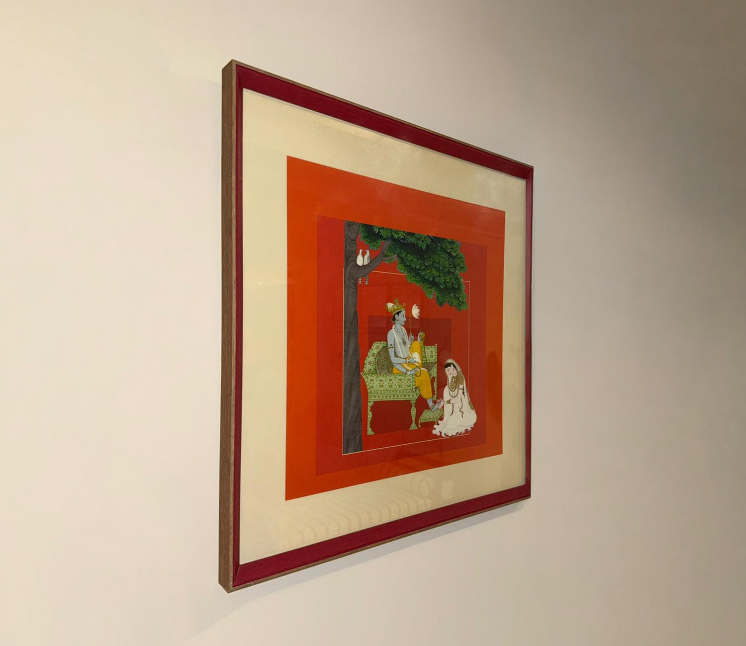 Traditional Indian Miniature Royal Court Scene Wall Art Frame (Multicolor)