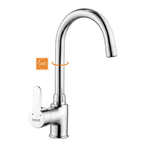 Trueliving Luxuries  Pavo Single Lever Table-Mount Sink Mixer with Medium (15 Inches) Round Swivel Spout Brass Faucet20 Inches