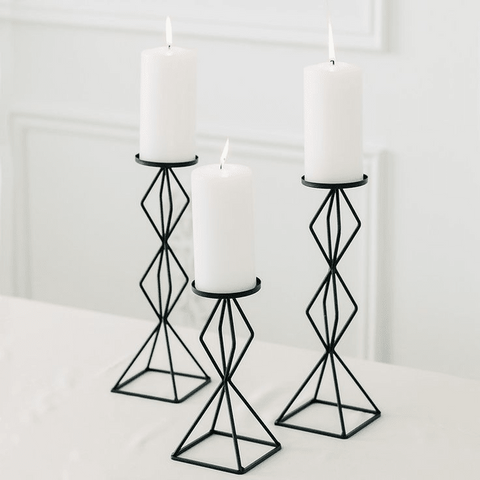 Trueliving Black Metal Candle Holder 18 CM -41 CM