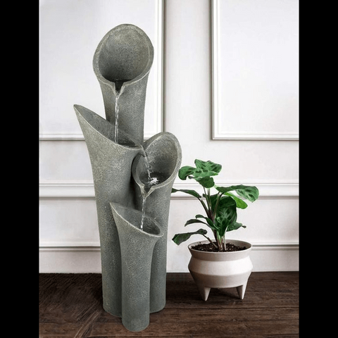Trueliving Grey Cement Luxury Water Fountain Indoor 3 Ft H 1 Ft W