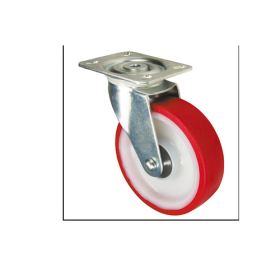 Trueliving_Poly Urethane Trolley Castors Wheel shape	Round Wheel Colour	Red