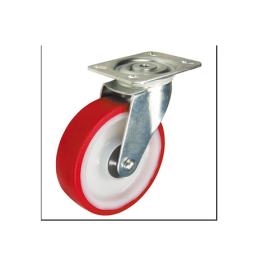 Trueliving_Poly Urethane Trolley Castors Wheel shape	Round Wheel Colour	Red