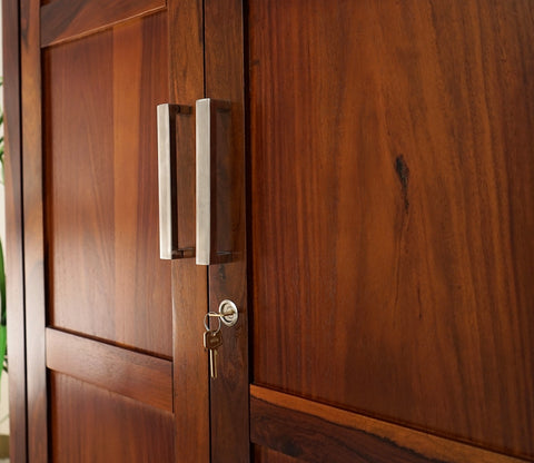 Adolph 2 Door Multi Utility Wardrobe (Honey Finish)