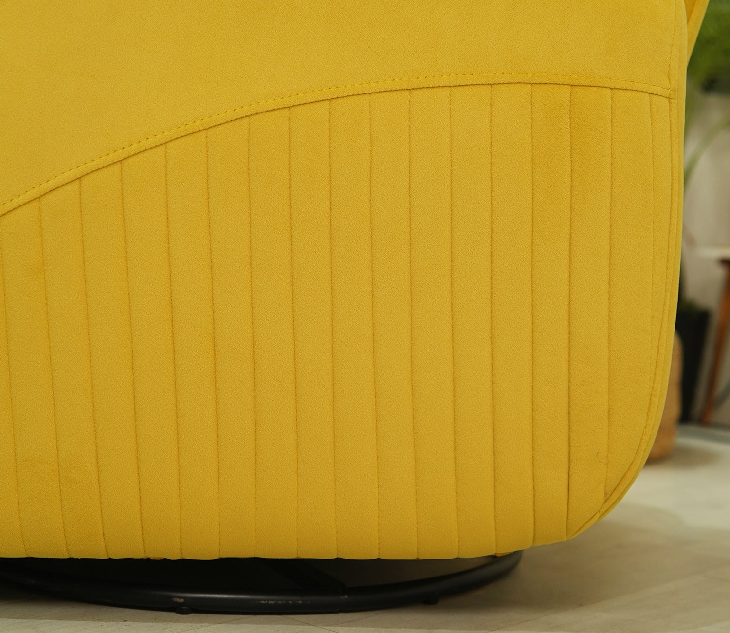 Nivaan Suede Rocking Revolving Motorized Recliner R3 (Yellow)