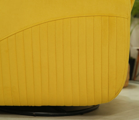 Nivaan Suede Rocking Revolving Motorized Recliner R3 (Yellow)