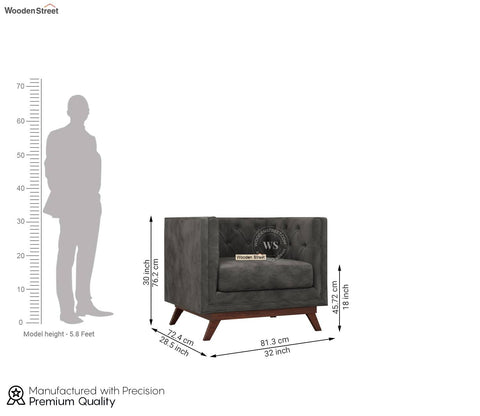 Berlin 1 Seater Sofa (Velvet, Graphite Grey)
