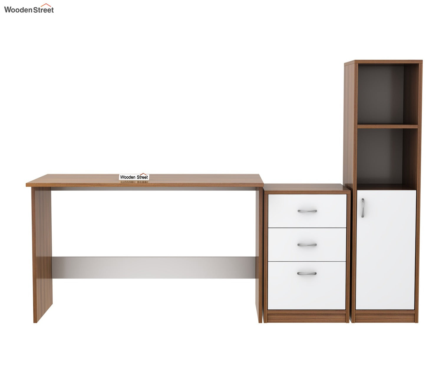Calisto Engineered Wood Study Table (Exotic Teak Frosty White)