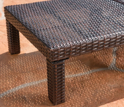 Dark Brown Adjustable Outdoor Lounger With Orange Cushions (Set Of 4)