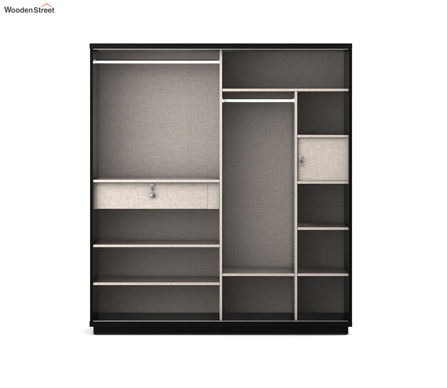 Kosmo Universal 2 Door Sliding Wardrobe (Flowery Wenge Finish)