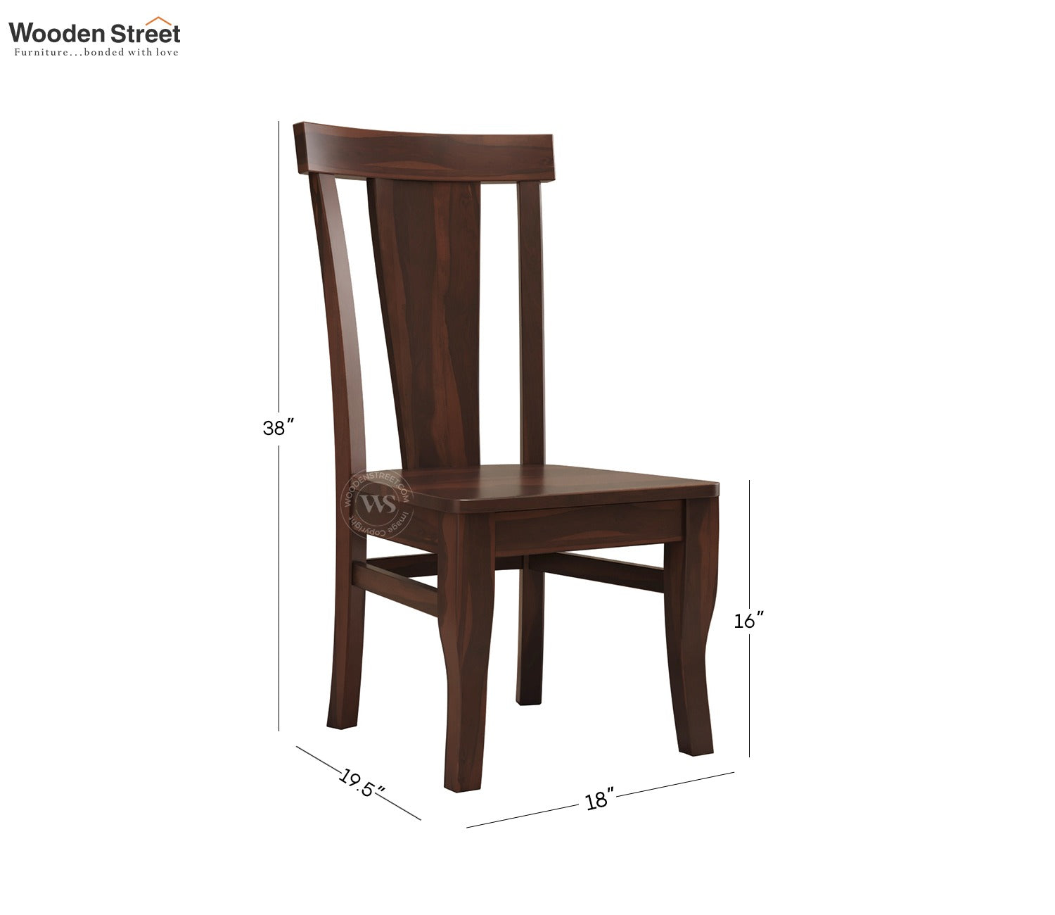 Sofie Dining Chair without Fabric (Walnut Finish)
