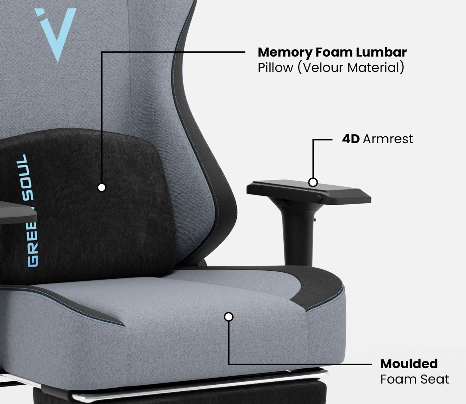 Vision Pro Multi-Functional Ergonomic with Footrest (Blue)