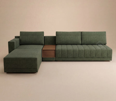 Oasis L-Shape Left Aligned Sectional Sofa (Sage Green)