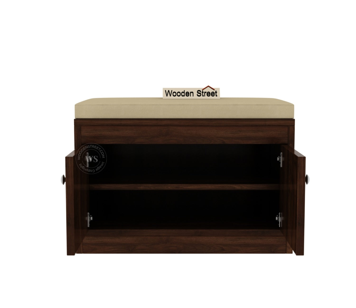Anton Engineered Wood Shoe Rack with Seating (Columbian Walnut Finish)