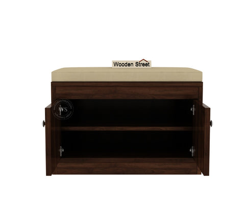 Anton Engineered Wood Shoe Rack with Seating (Columbian Walnut Finish)