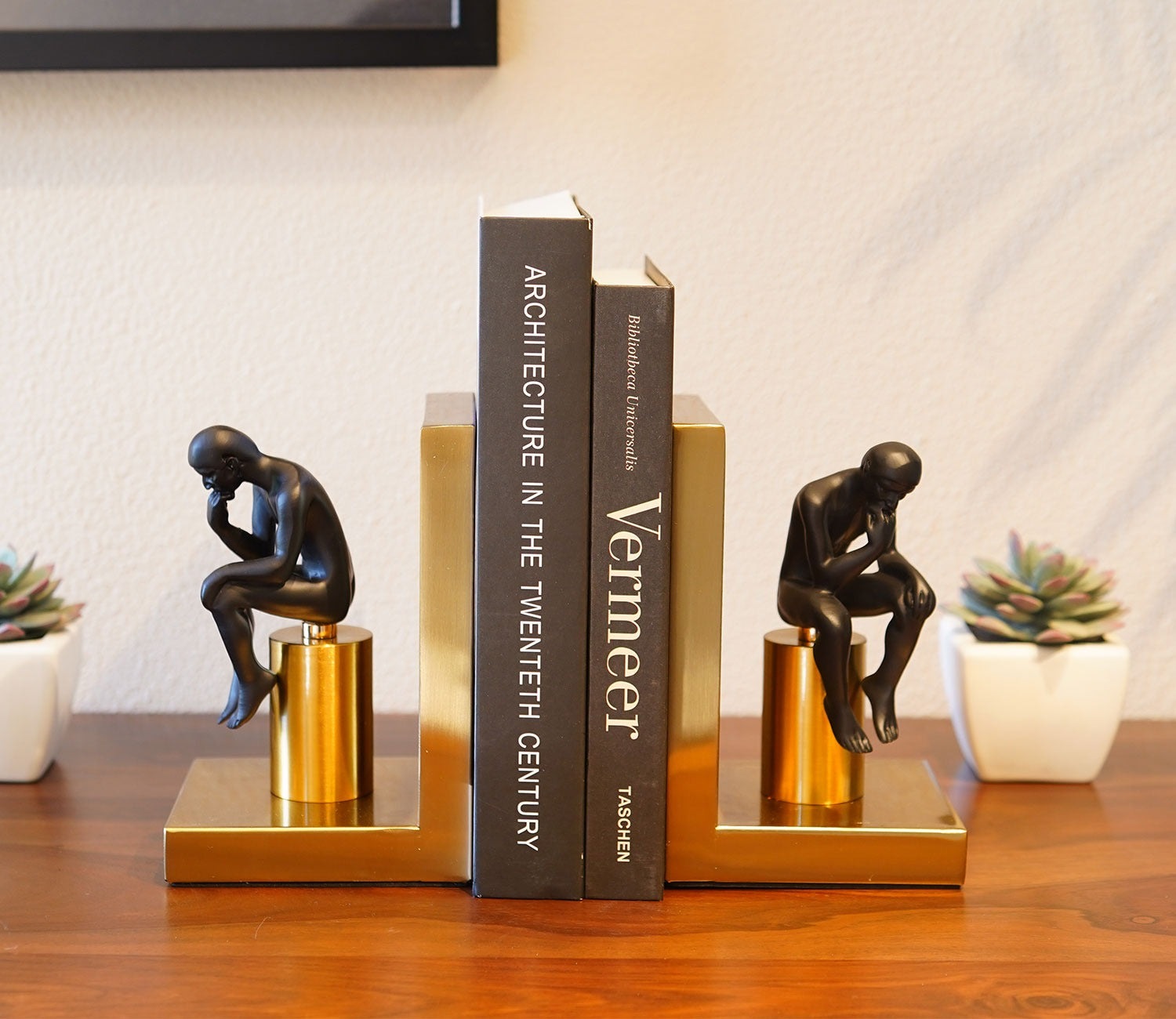 Enigmatic Black And Gold Book End