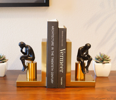 Enigmatic Black And Gold Book End