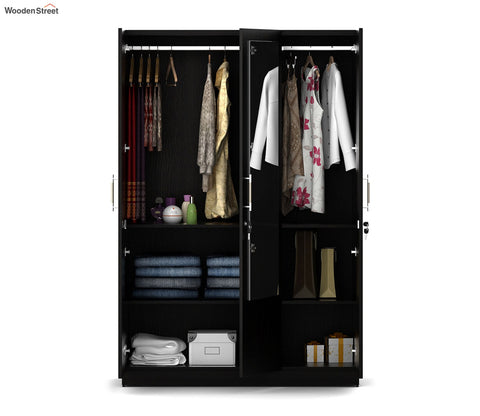 Kosmo Optima 3 Door Engineer Wood Wardrobe (Flowery Wenge Finish)