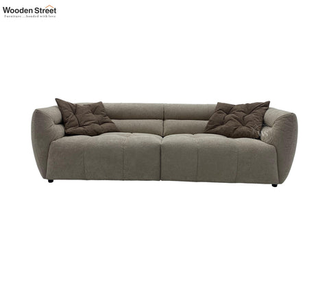 Skava Modern Bubble Tufted Fabric 3 Seater Sofa (Light Beige)