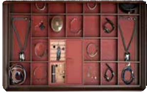 Trueliving_SOFT CLOSE MOCHA LEATHER JEWELLERY BOX 600 MM Red