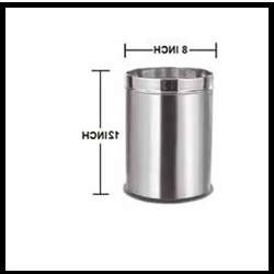 Trueliving_DUSTBIN OPEN PLAIN (10x14)_Silver_Steel