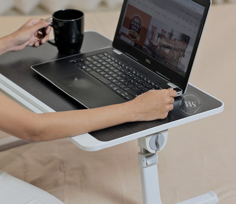 Nerdy Height Adjustable and Foldable Engineered Wood Breakfast, Study and Laptop Table (Black)