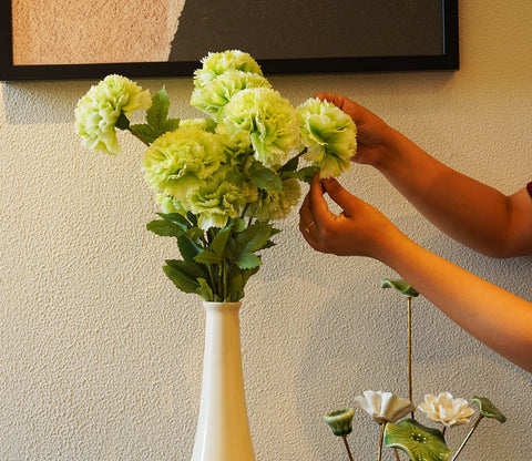Forever Flora Artificial Hhydrangea Flower- Set Of 3 (Green)