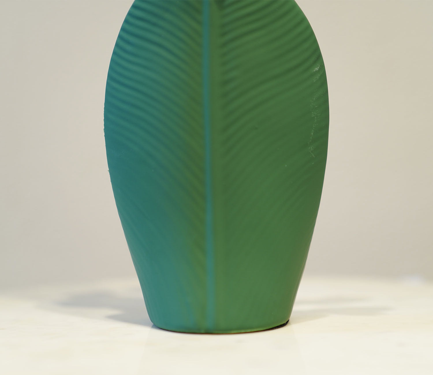 Sleek Green Leaf Ceramic Vase