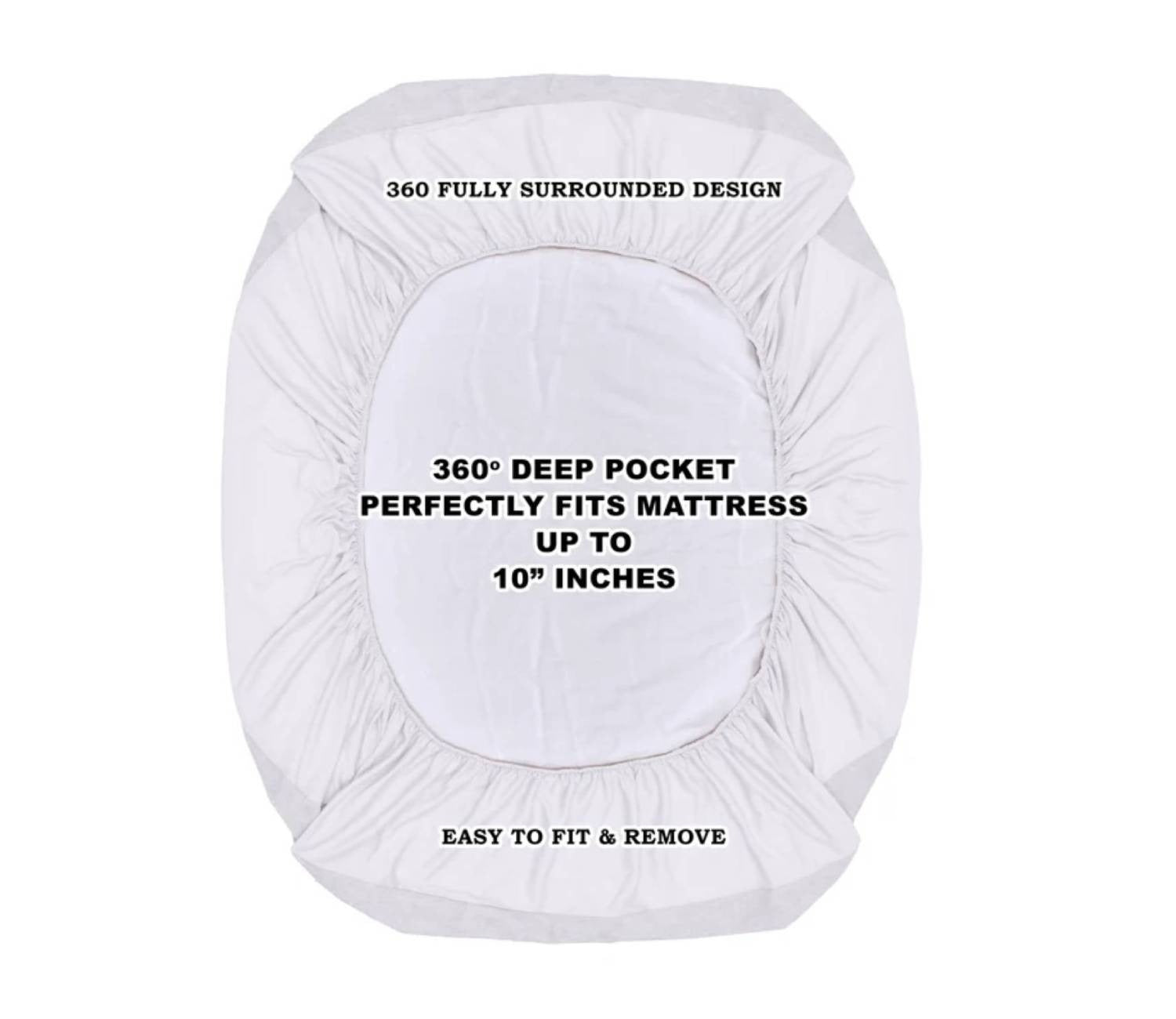 Featherix Cotton Feel Terry Ultra Soft Breathable Hypoallergenic Waterproof Mattress Protector King Size (White, 78 x 72)