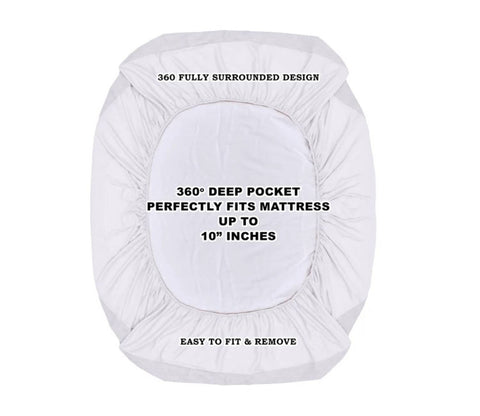 Featherix Cotton Feel Terry Ultra Soft Breathable Hypoallergenic Waterproof Mattress Protector King Size (White, 78 x 72)