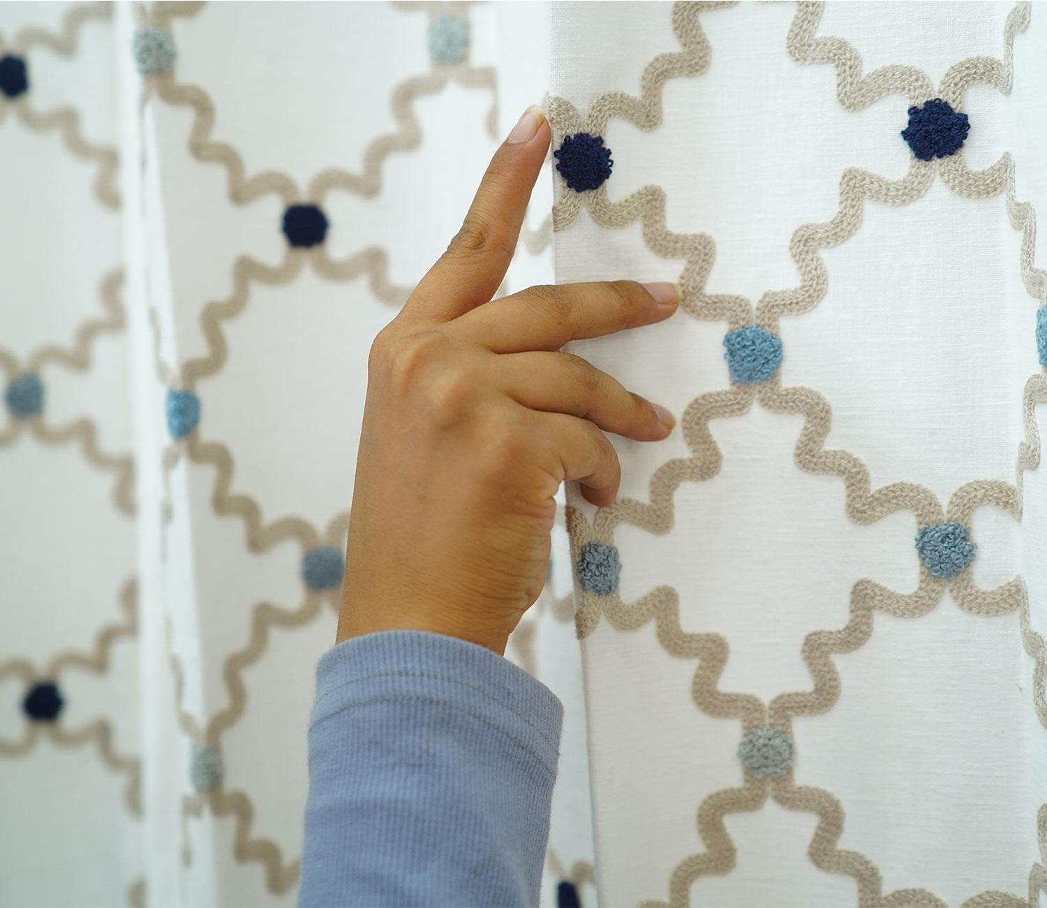 Mesh Door 1 Piece Sheer Curtain (Blue, 7 Feet)