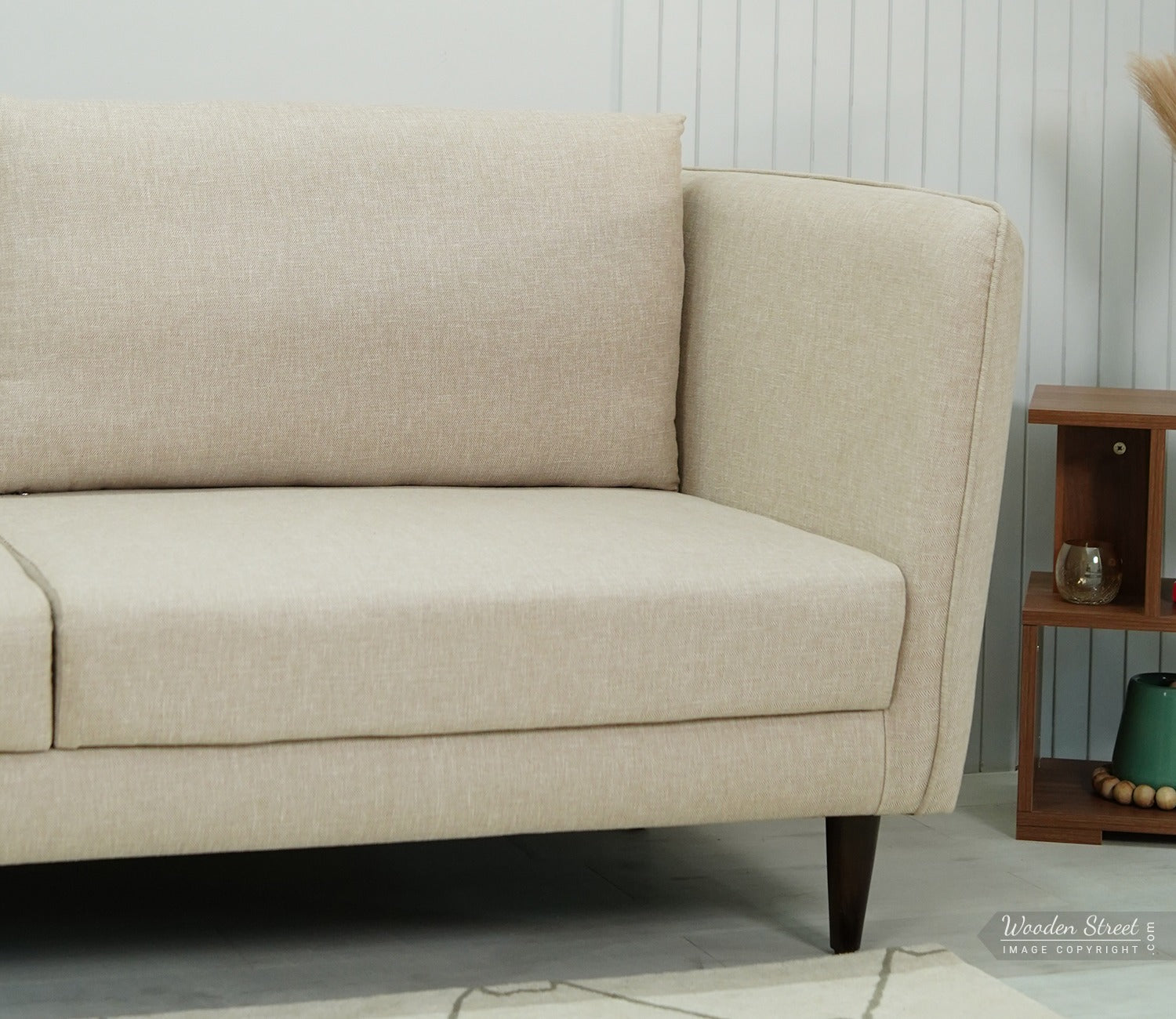 Oxford 3 Seater Fabric Sofa (Cotton, Sand Beige)