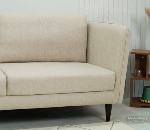Oxford 3 Seater Fabric Sofa (Cotton, Sand Beige)