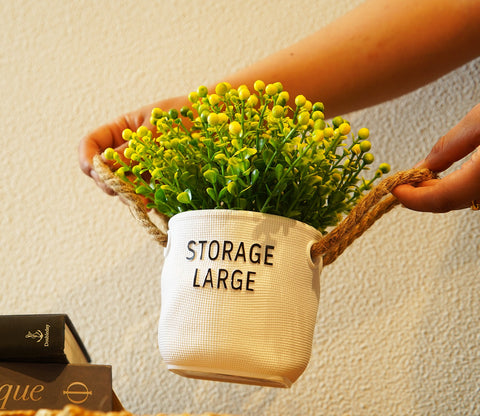 Wonder Artificial Flower With Plastic Pot (Yellow)
