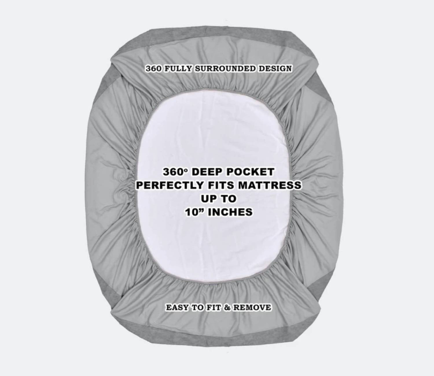 Featherix Cotton Feel Terry Ultra Soft Breathable Hypoallergenic Waterproof Mattress Protector Queen Size (Grey, 78 x 60)