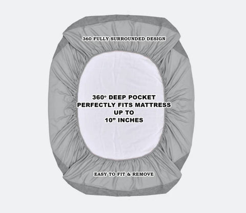 Featherix Cotton Feel Terry Ultra Soft Breathable Hypoallergenic Waterproof Mattress Protector Queen Size (Grey, 78 x 60)