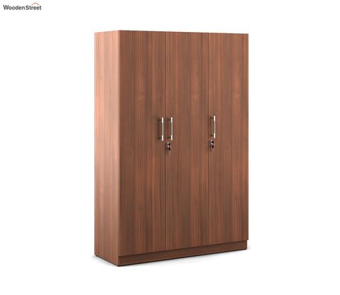 Kosmo Optima 3 Door Engineer Wood Wardrobe (Exotic Teak Finish)