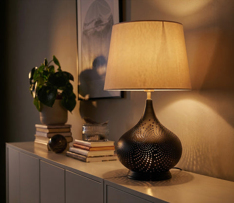 Wick Metal Black Table Lamp