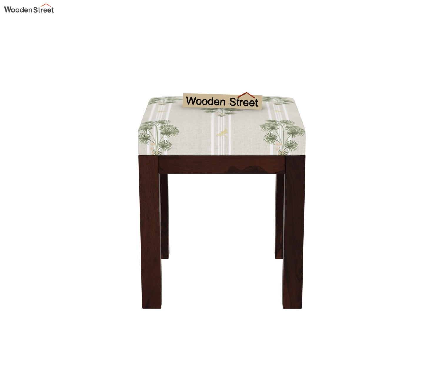 Edrina Sheesham Wood Dressing Table with Storage Drawers and Stool (Walnut Finish)