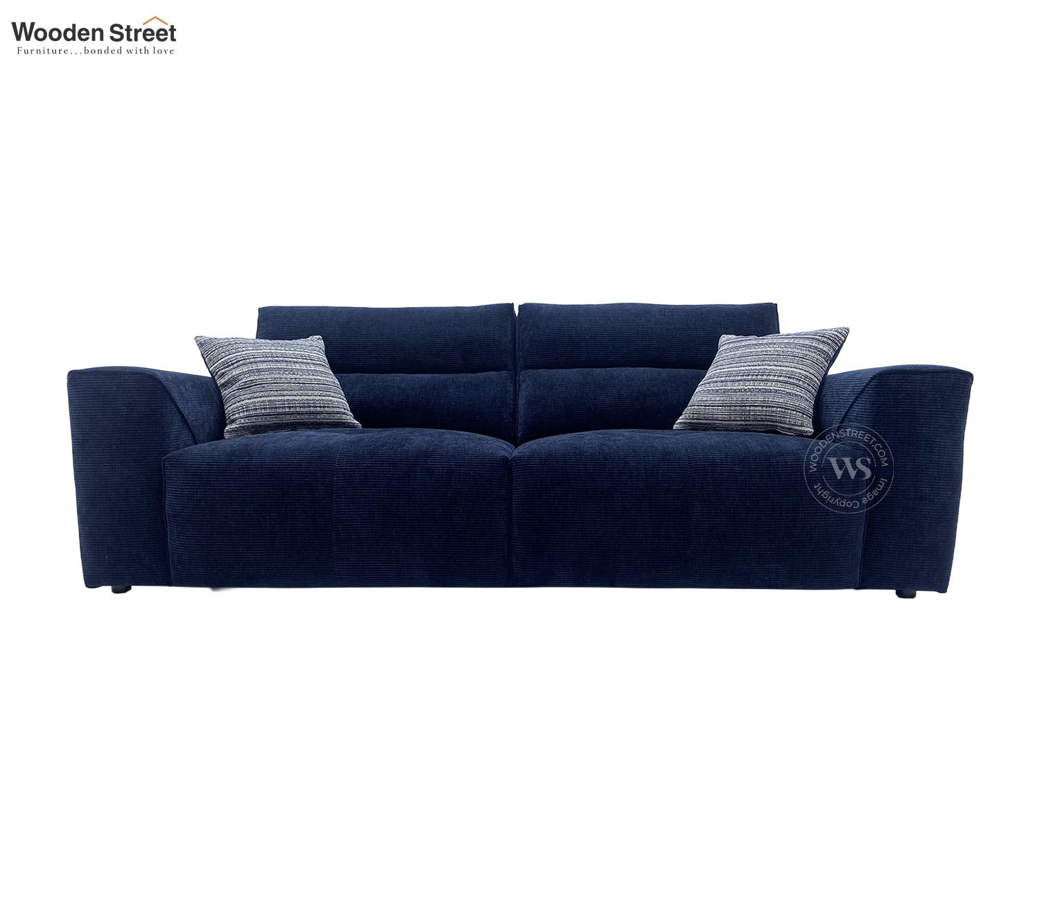 Midoro Powered Recliner Sofa with Extendable Seating (Blue)