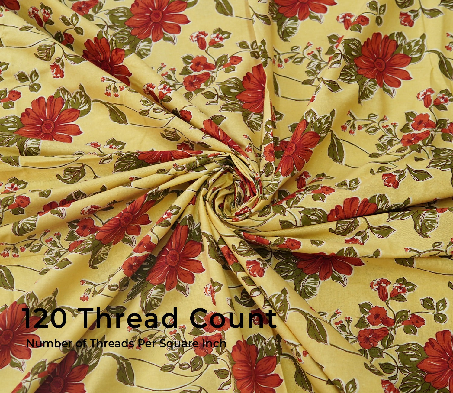 120 TC Floral Jaipuri Printed Cotton Double Bedsheet With 2 Pillow Cover