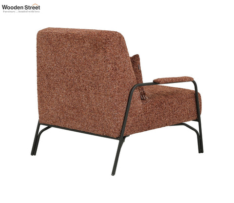 Kew Upholstered Fabric Lounge Chair with Metal Frame (Rust Orange)