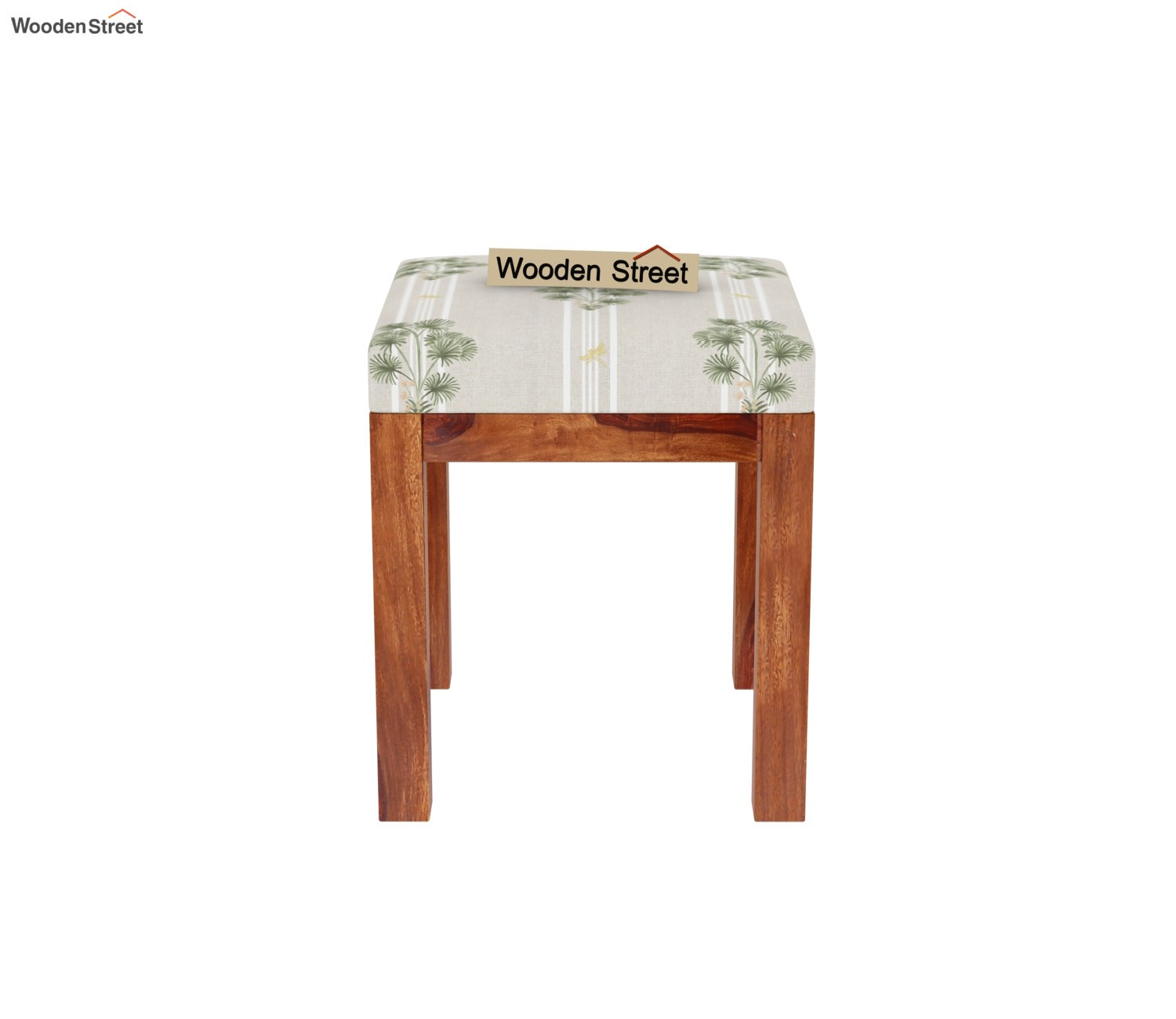 Edrina Sheesham Wood Dressing Table with Storage Drawers and Stool (Honey Finish)