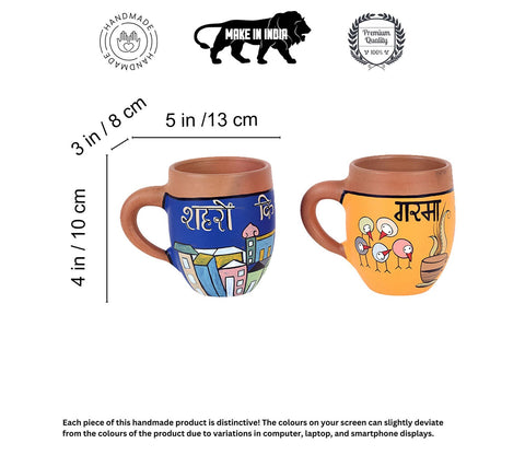 Earthen Elegance Hand Painted Chai Cups
