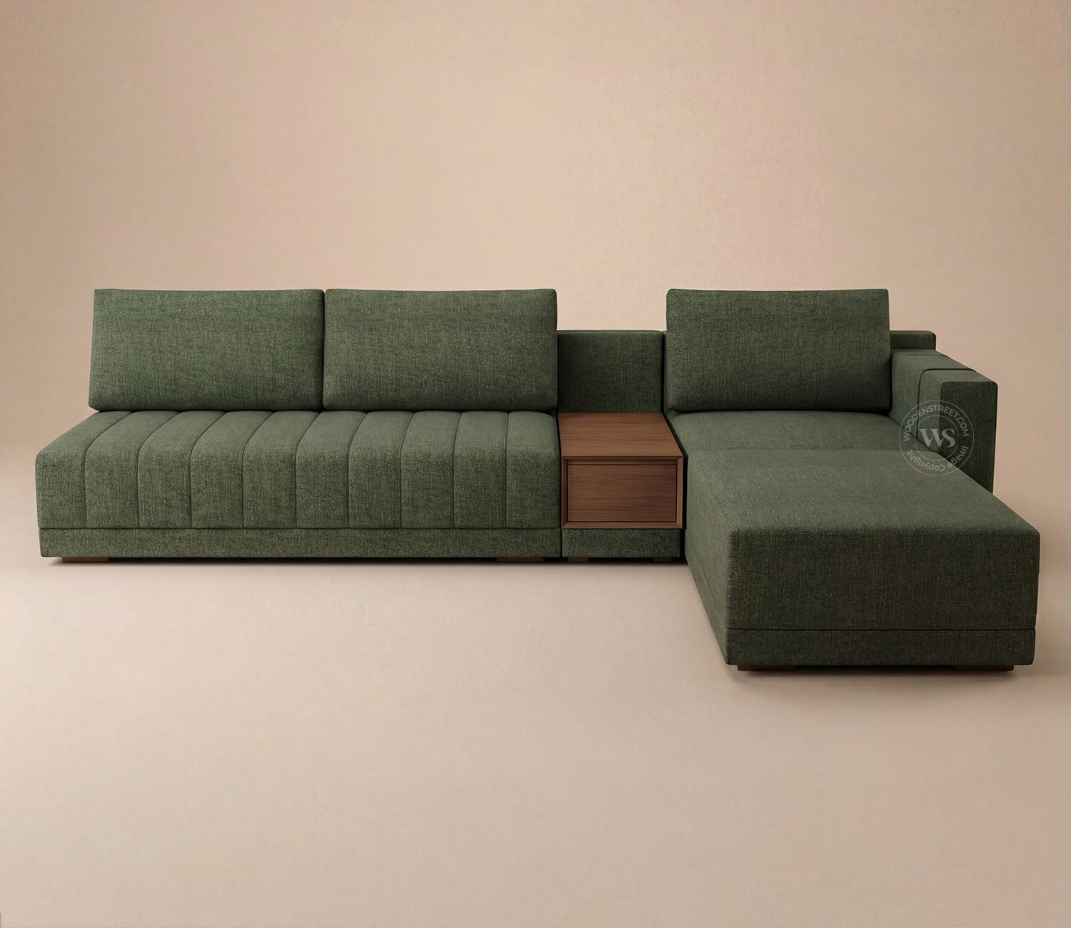Oasis L-Shape Right Aligned Sectional Sofa (Sage Green)