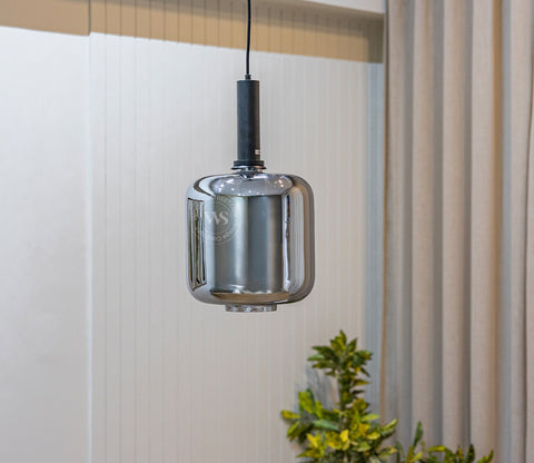 Lustrous Glass Pendant Light (Grey)
