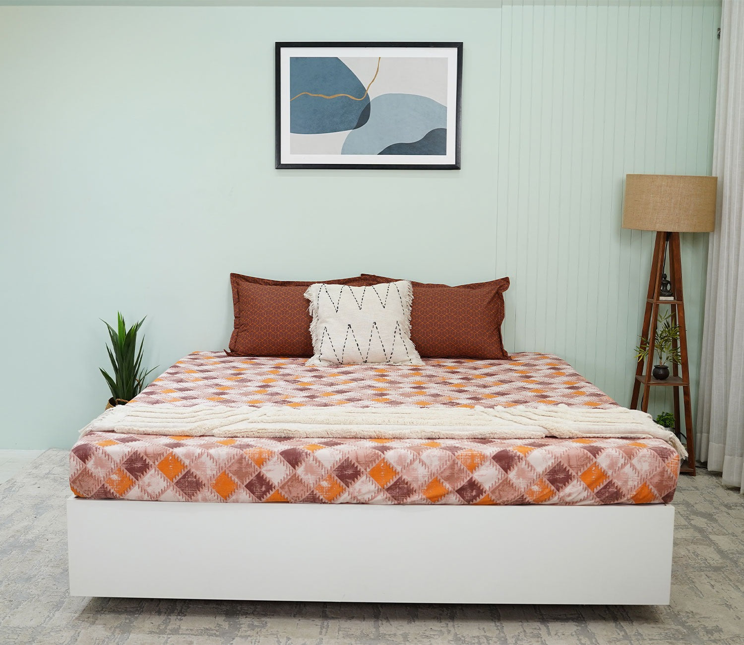 Jasper Celebration Queen Size Bedsheet (Red)